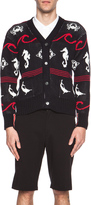 Thumbnail for your product : Thom Browne Fair Isle Cotton Cardigan