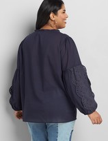 Thumbnail for your product : Lane Bryant Embroidered Peasant Top