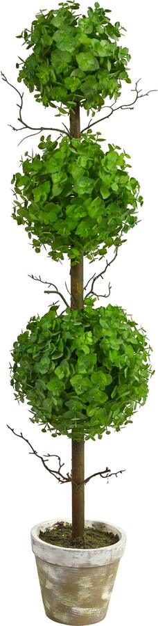 Nearly Natural 3ft. Eucalyptus Triple Ball Topiary Artificial Tree
