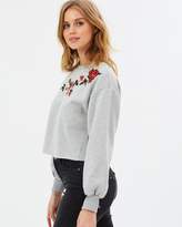 Thumbnail for your product : Miss Selfridge Embroidered Sweatshirt