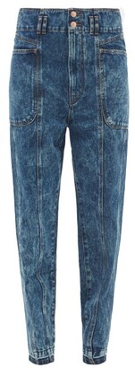 Etoile Isabel Marant High-rise Paperbag-waist Tapered-leg Jeans - Mid Denim