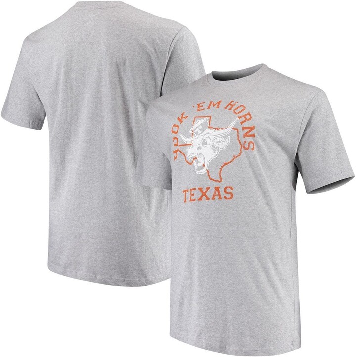 NCAA Texas Longhorns Horns T-Shirt Distressed Logo Kurzärmelig Herren Sport 
