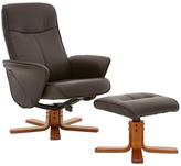Thumbnail for your product : Dexter Faux Leather Swivel Recliner Chair And Footstool