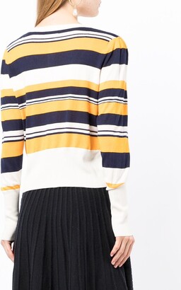 N.Peal Stripe-Pattern Cardigan
