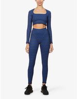Thumbnail for your product : Adam Selman Sport French Cut graphic-pattern high-rise stretch-jersey leggings