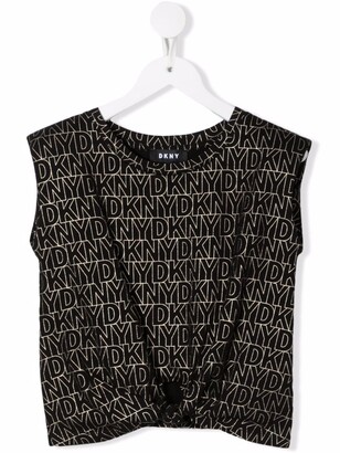 DKNY TEEN logo-print cropped vest