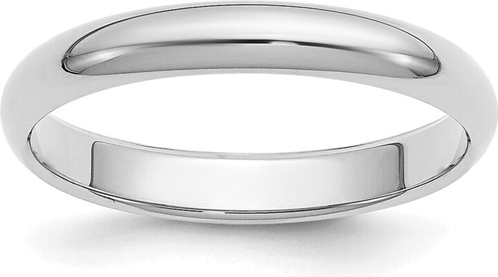 Diamond2Deal Platinum 3mm Half Round Wedding Band Ring