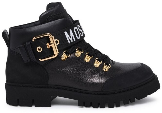 Moschino Lace-Up Combat Boots - ShopStyle