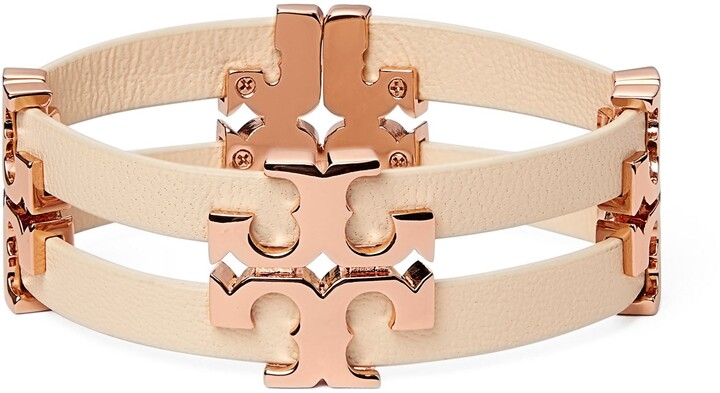 Tory Burch Serif T Stacked Leather Bracelet - ShopStyle