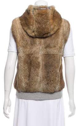 Theory Hooded Fur Vest