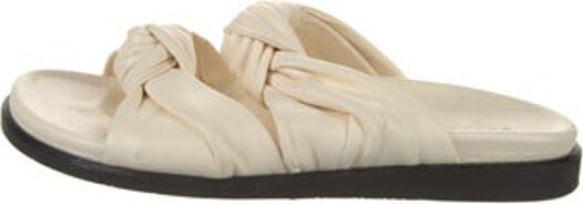 Dear Frances Leather Slides Neutrals Includes Dust Bag Unfortunately, due to restrictions, this item may not be eligible for shipping in all areas.