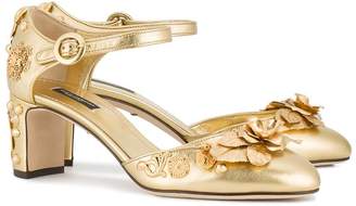 Dolce & Gabbana Gold Embellished Mary Jane 65 Pumps