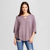Thumbnail for your product : Soul Cake Women's 3/4 Sleeve Cut Out Poncho Marled Brushed Hacci Top - Soul Cake (Juniors')