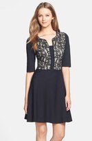 Thumbnail for your product : Betsey Johnson Lace Bodice Fit & Flare Dress