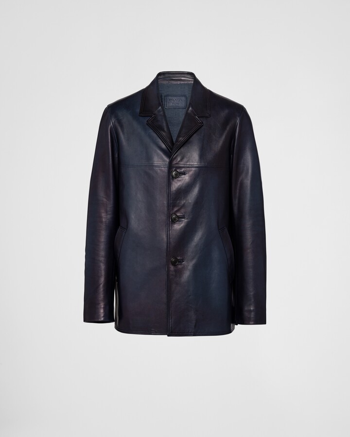 【日本入手困難】プラダ Leather caban jacket アウター Black Nappa leather caban jacket | PRADA