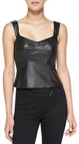 Thumbnail for your product : Nanette Lepore Open & Shut Leather/Ponte Corset Top