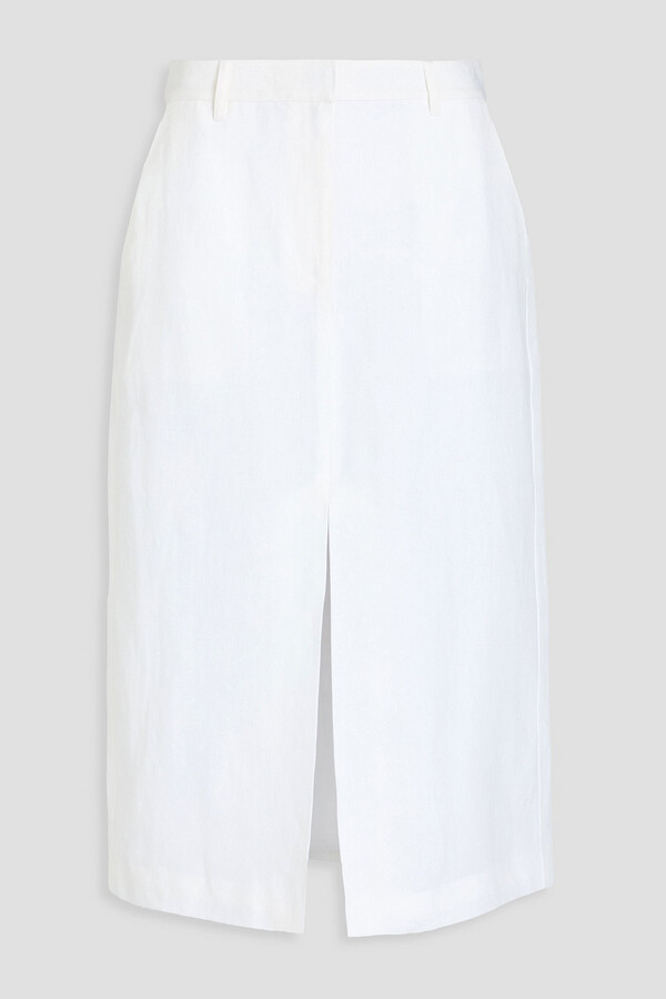 Theory Linen midi skirt
