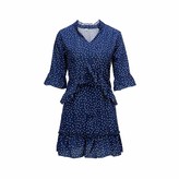 Thumbnail for your product : MUCHAO Women's Summer Casual Loose Sleeve Butterfly Sleeve V-Neck Ruffled Chiffon Polka Dot Dress Red