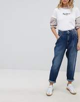 Pepe Jeans Daisie High Waisttapered Mom Jean With Pleat