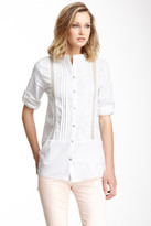 Thumbnail for your product : Love Token Pleated Lace Front Linen Tunic