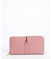 Thumbnail for your product : Saint Laurent rose leather y-buckle strapped zipper continental wallet