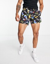 Thumbnail for your product : Topman 'Lady Luck' swim shorts in black