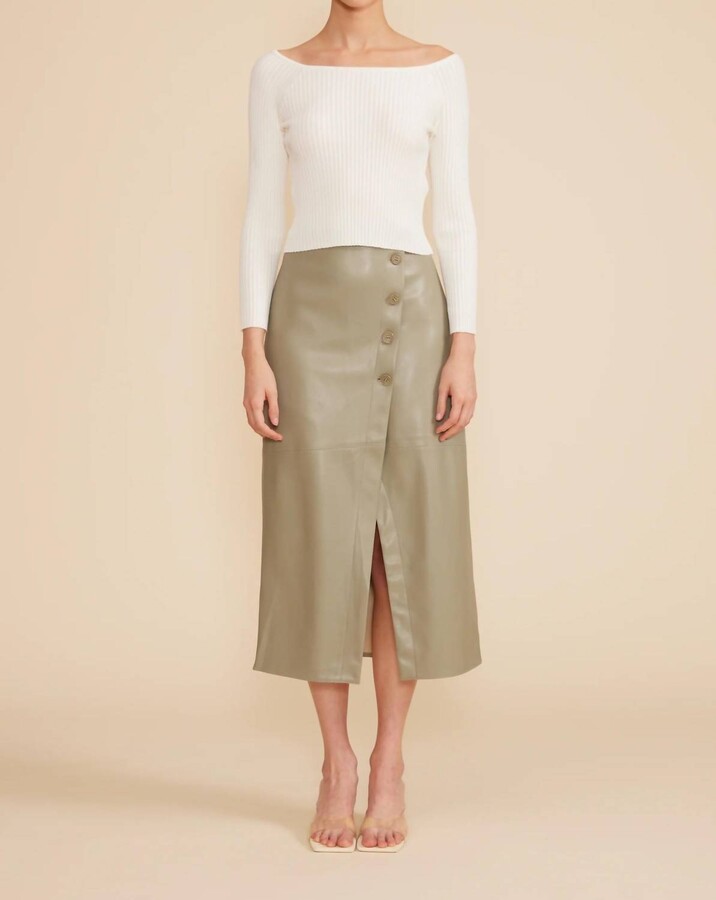 Lucy Paris Francisco Midi Skirt In Sage
