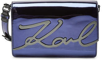 Karl Lagerfeld Paris K/Signature Gloss Metallic Shoulder Bag