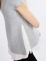Thumbnail for your product : A Pea in the Pod Button Side V-Neck Maternity Sweater