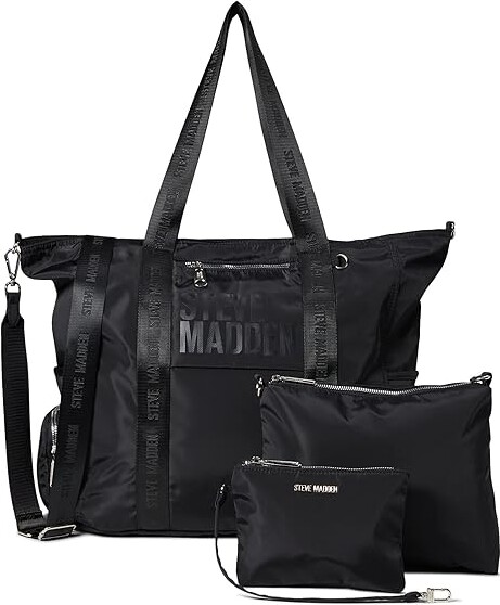 Steve Madden, Bags, Steve Madden Large Black Bmaeve Tote With Scarf