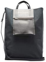 Thumbnail for your product : Acne Studios Baker Logo Print Leather And Canvas Tote Bag - Womens - Black