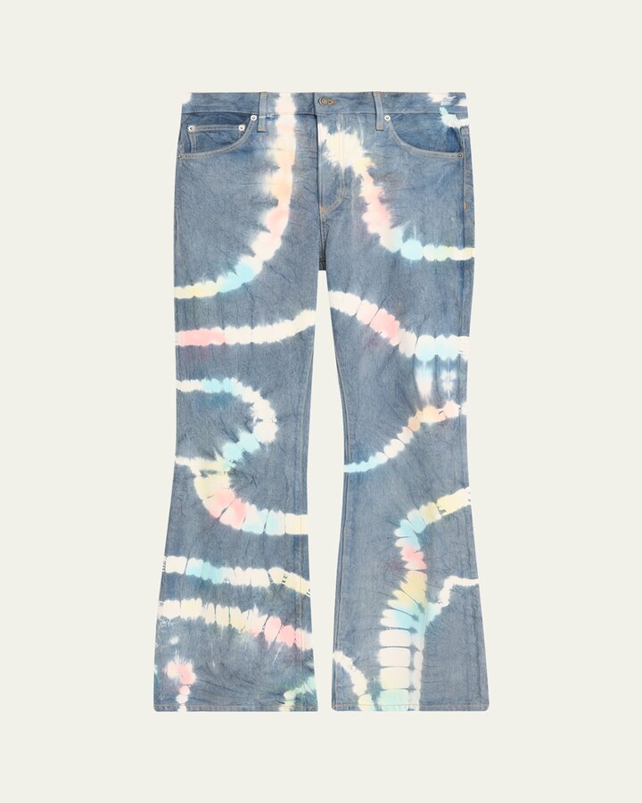 Cout De La Liberte Men's Jimmy Tie-Dye Flare Jeans