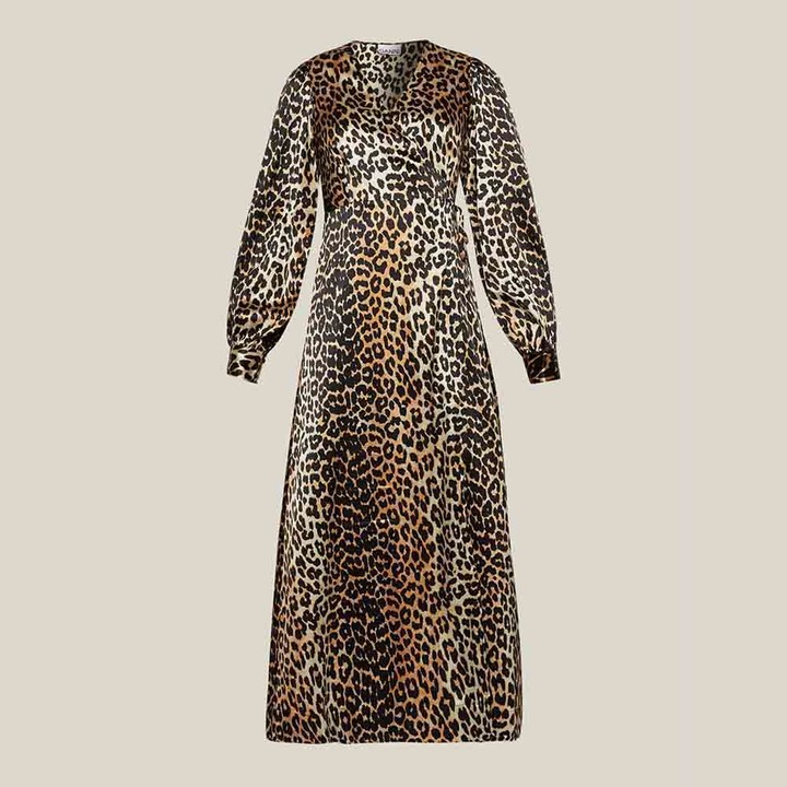 ganni long sleeve dress