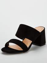 Thumbnail for your product : Very London Wide Fit 2 Strap Mule - Black
