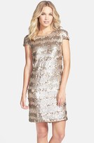 Thumbnail for your product : Vera Wang Gold Paillette & Sequin Shift Dress
