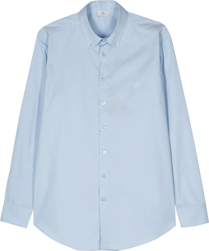 Etro Pegaso-embroidered cotton shirt