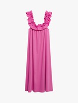 Thumbnail for your product : MANGO Frill Neck Cotton Midi Dress