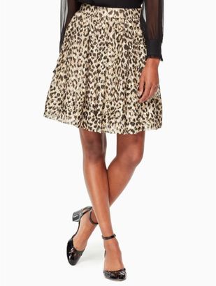 Kate Spade leopard-print clipped dot skirt