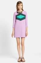 Thumbnail for your product : Marni Contrast Diamond Wool & Cotton Crepe Dress