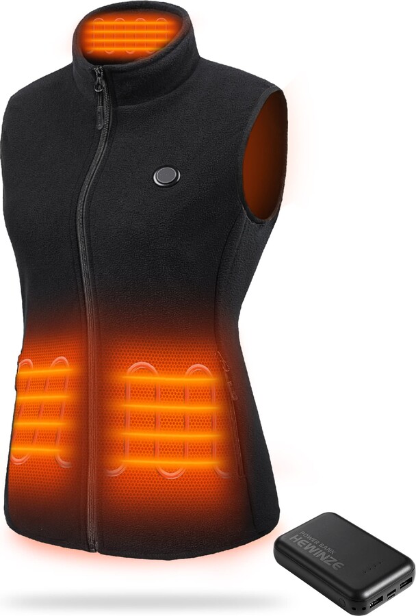 HEWINZE Fleece Heated Gilet for Women Heat Vest with Battery 5V