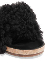 Thumbnail for your product : Chloé Shearling Slides - Black