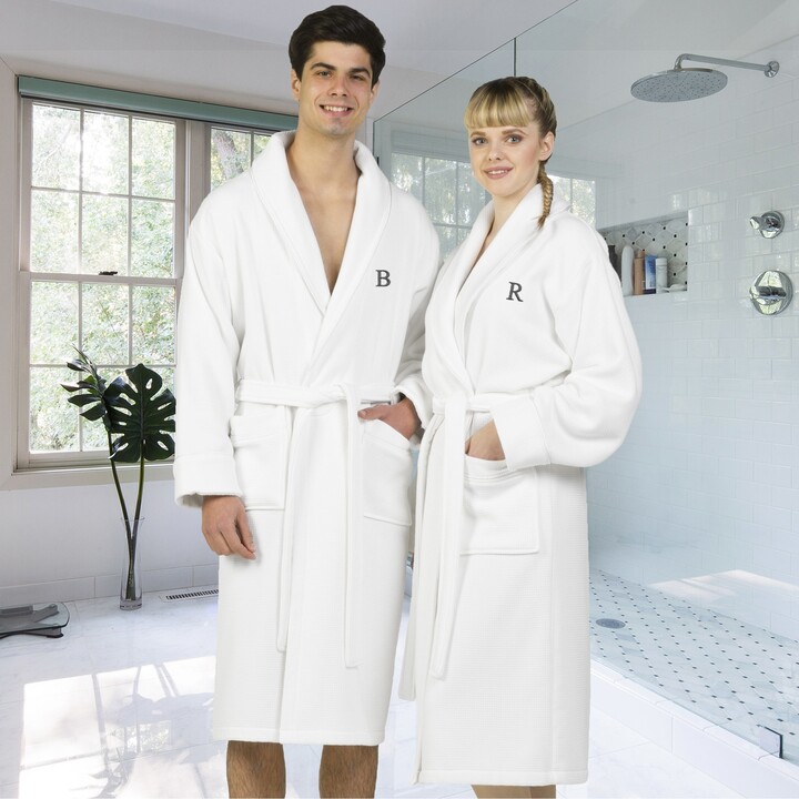 Authentic Hotel and Spa White Unisex Turkish Cotton Waffle Weave Terry
