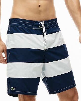 Lacoste Bold Stripe Long-Length Board Shorts