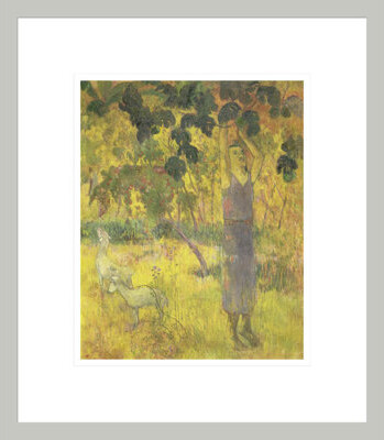 Red Barrel Studio Man Picking Fruit from a Tree by Paul Gauguin - Framed Giclee Print