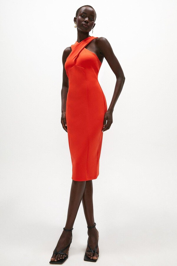 Scuba Cross Neck Halter Dress ShopStyle