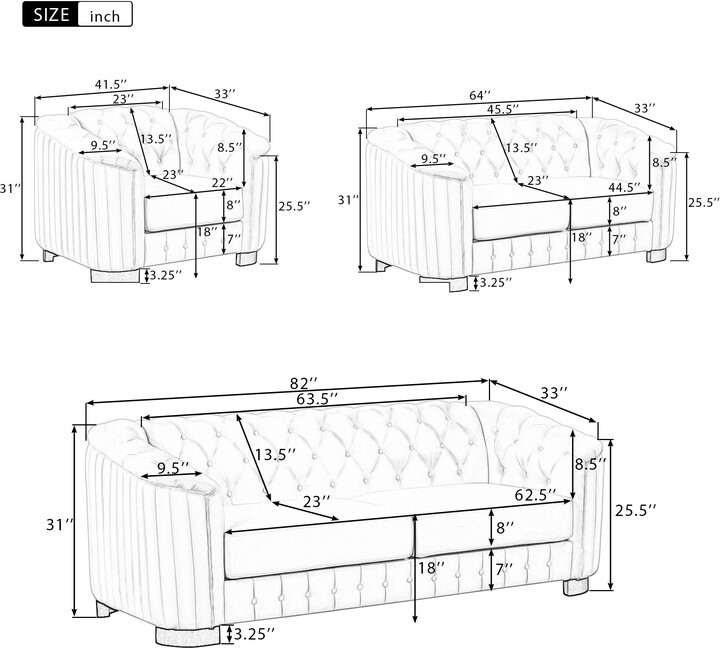 EHEK Velvet Upholstered Loveseat Sofa, Modern Loveseat Sofa with Thick