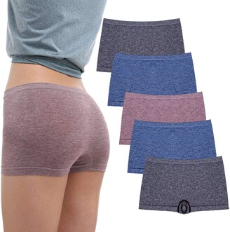 R RUXIA Women's Boyshort Panties Seamless Nylon Underwear Stretch