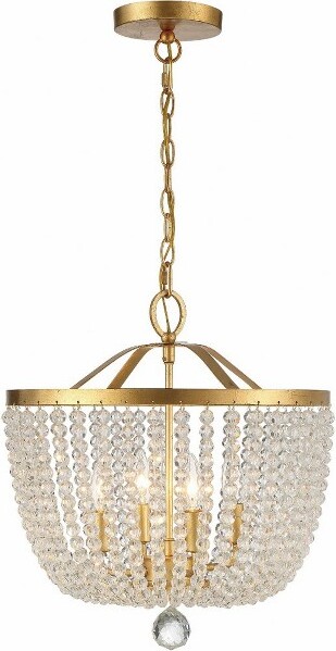 Crystorama CrystoramaLightingRylee4-LightChandelierinAntiqueGold