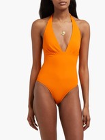 Thumbnail for your product : Talia Collins - The Hold-up Halterneck Swimsuit - Orange