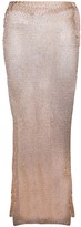 Thumbnail for your product : SWAGGER Rose Gold Metallic Knitted Maxi Skirt